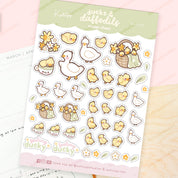 Mother Duck A6 Planner Stickers | Kawaii Spring Duck Sticker Sheet | DAF002 Katnipp character product