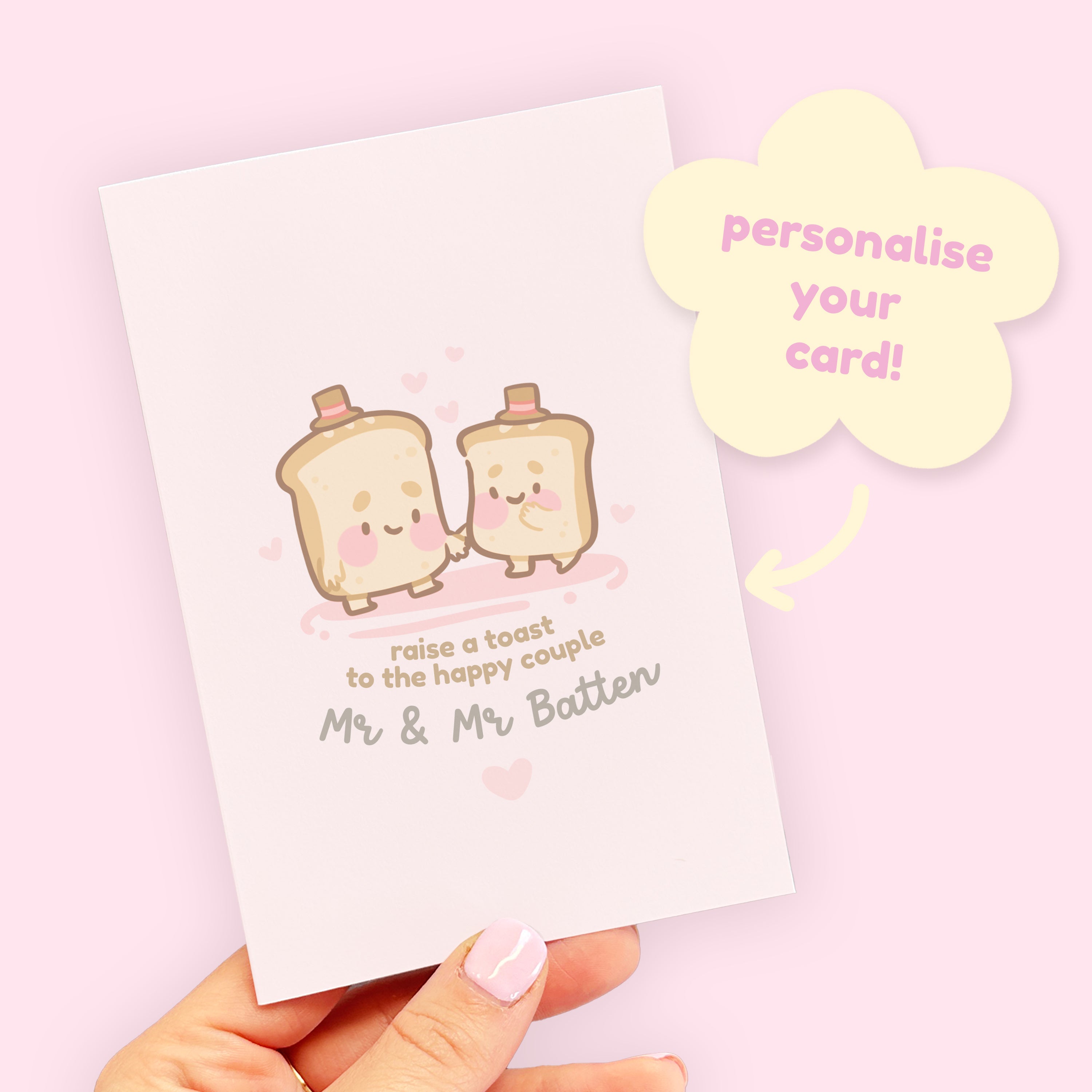 Mr & Mr - Raise A Toast to the Happy Couple! - Cute & Funny Wedding Greeting Card - Perfect for Newlyweds - Katnipp Studios