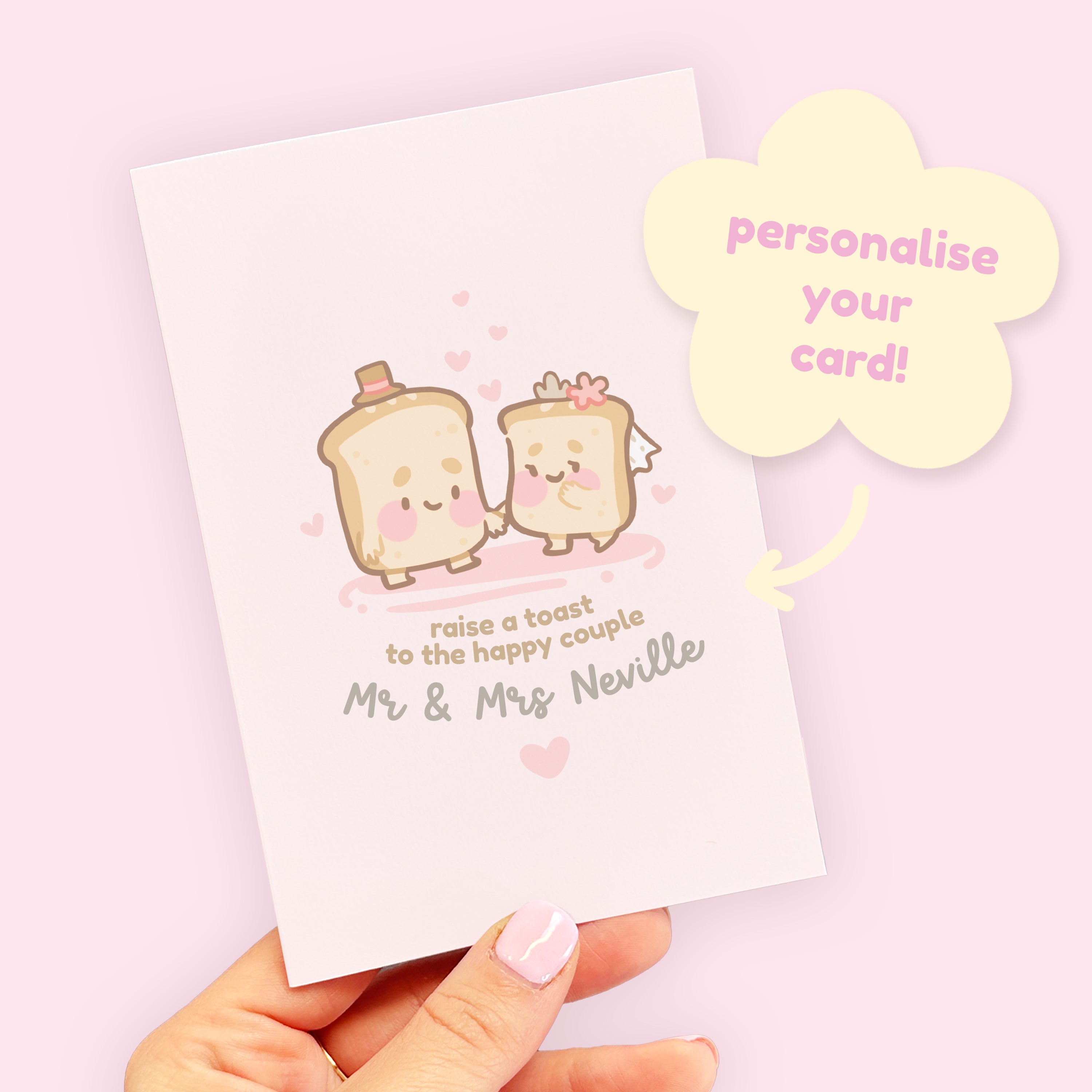 Mr & Mrs - Raise A Toast to the Happy Couple! - Cute & Funny Wedding Greeting Card - Perfect for Newlyweds - Katnipp Studios