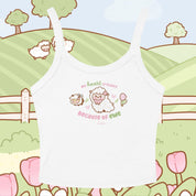 My Heart Is Fluffy Because of Ewe Y2K Crop Top | Sugapuff & Bumblebutt Pastel Tank | Kawaii Spring Cottagecore Apparel Katnipp character product