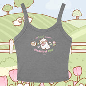 My Heart Is Fluffy Because of Ewe Y2K Crop Top | Sugapuff & Bumblebutt Pastel Tank | Kawaii Spring Cottagecore Apparel Katnipp character product