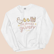 No Ducks Given Kawaii Spring Sweatshirt | Funny Pun Sweater | Cute & Cozy Seasonal Apparel Katnipp character product