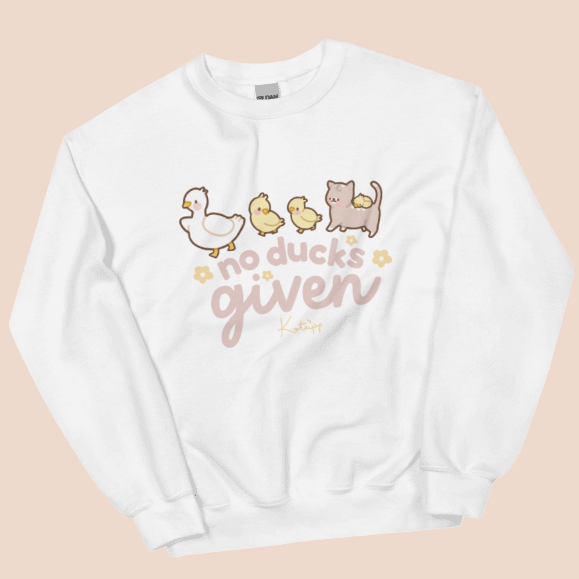 No Ducks Given Kawaii Spring Sweatshirt | Funny Pun Sweater | Cute & Cozy Seasonal Apparel Katnipp character product