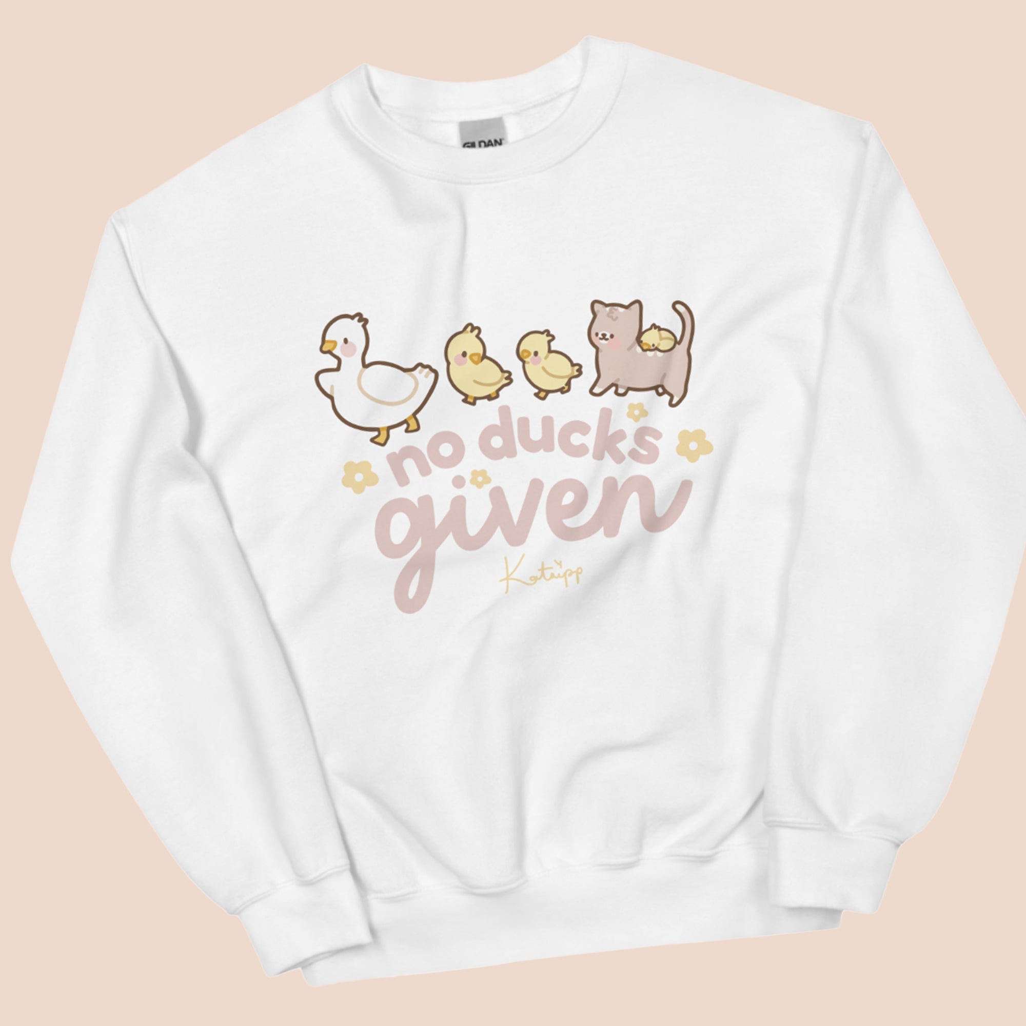 No Ducks Given Kawaii Spring Sweatshirt | Funny Pun Sweater | Cute & Cozy Seasonal Apparel Katnipp character product