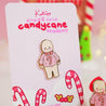 Official Gingie Cute Candy Cane Jumper Enamel Pin - Katnipp Studios