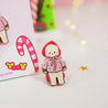 Official Gingie Cute Candy Cane Jumper Enamel Pin - Katnipp Studios