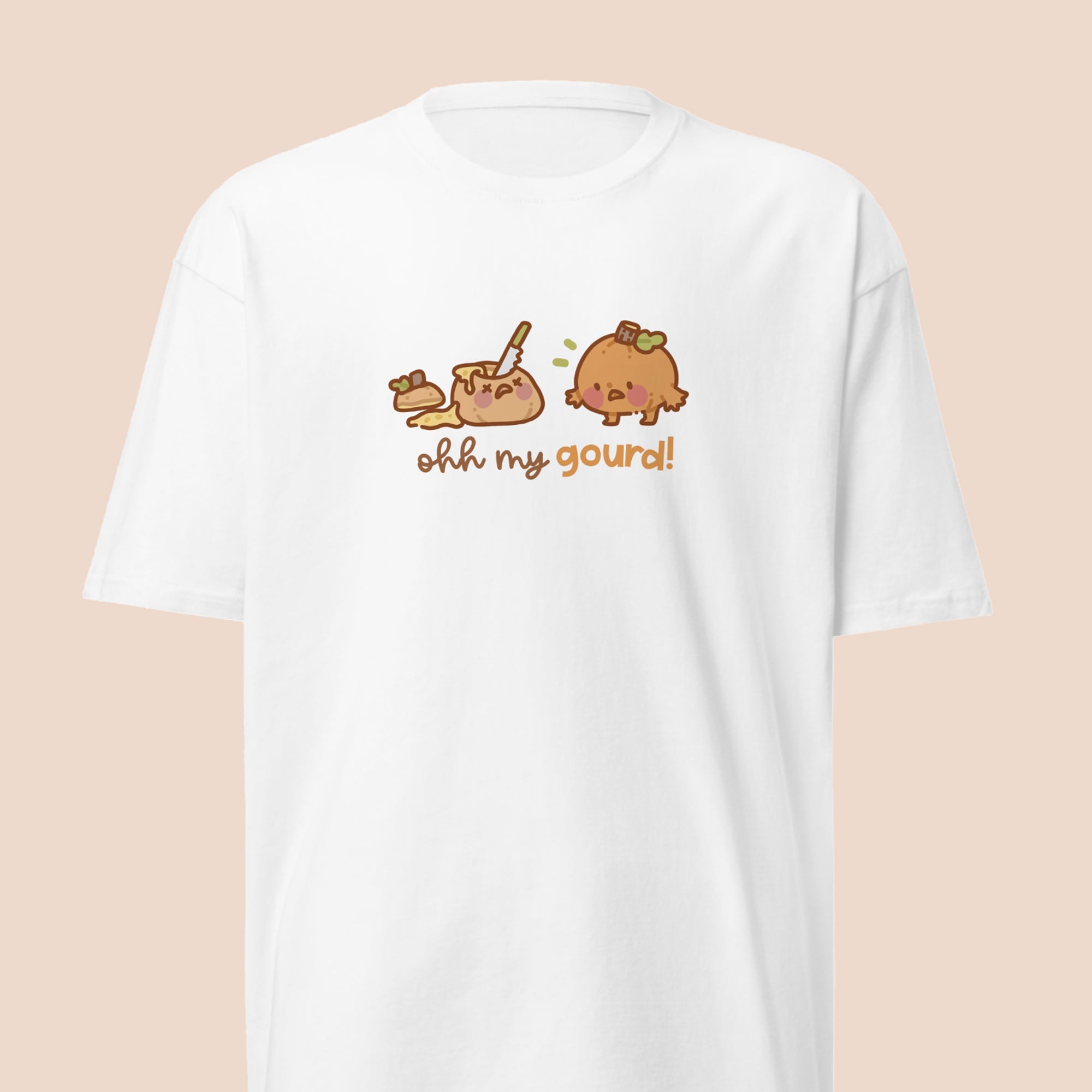 Oh My Gourd! Heavyweight Premium T-Shirt | Kawaii Pumpkin Tee | Cute Autumn Apparel Featuring Gourdo Katnipp character product