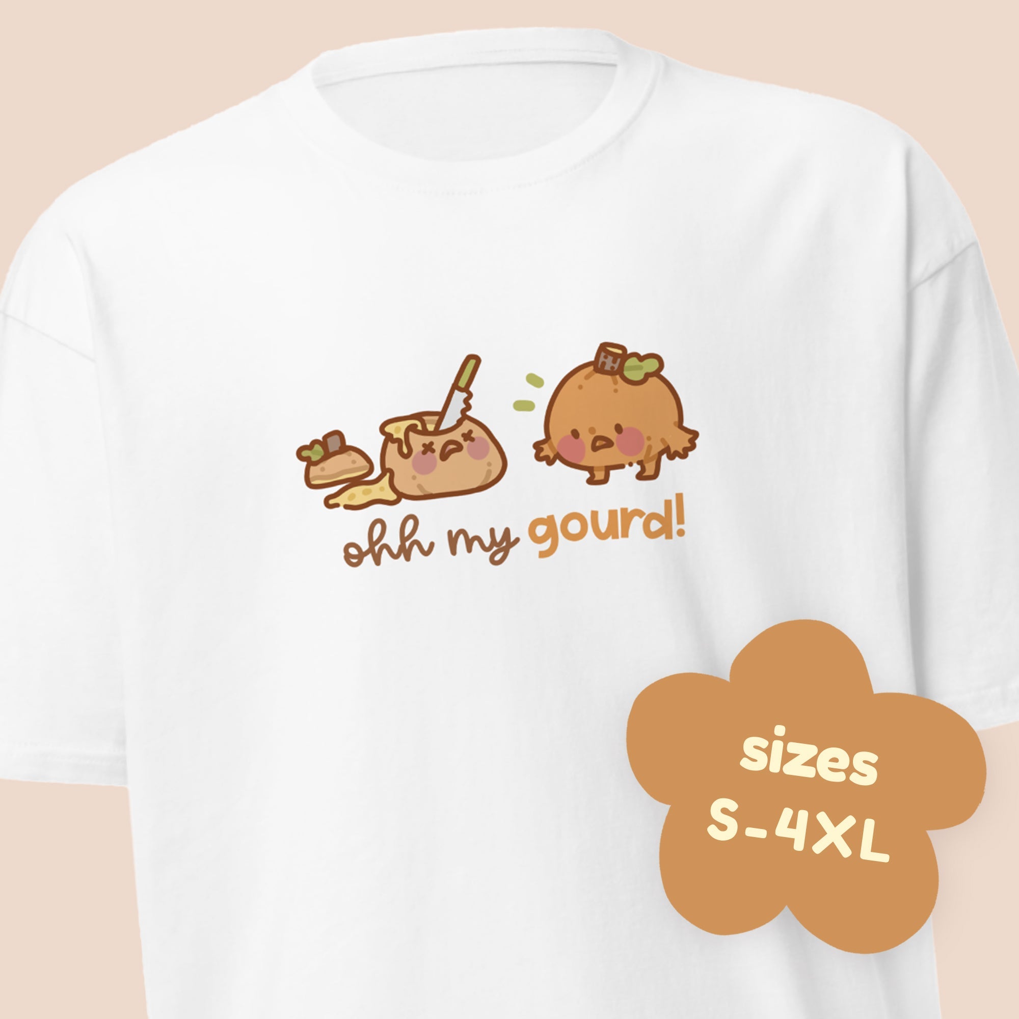 Oh My Gourd! Heavyweight Premium T-Shirt | Kawaii Pumpkin Tee | Cute Autumn Apparel Featuring Gourdo Katnipp character product