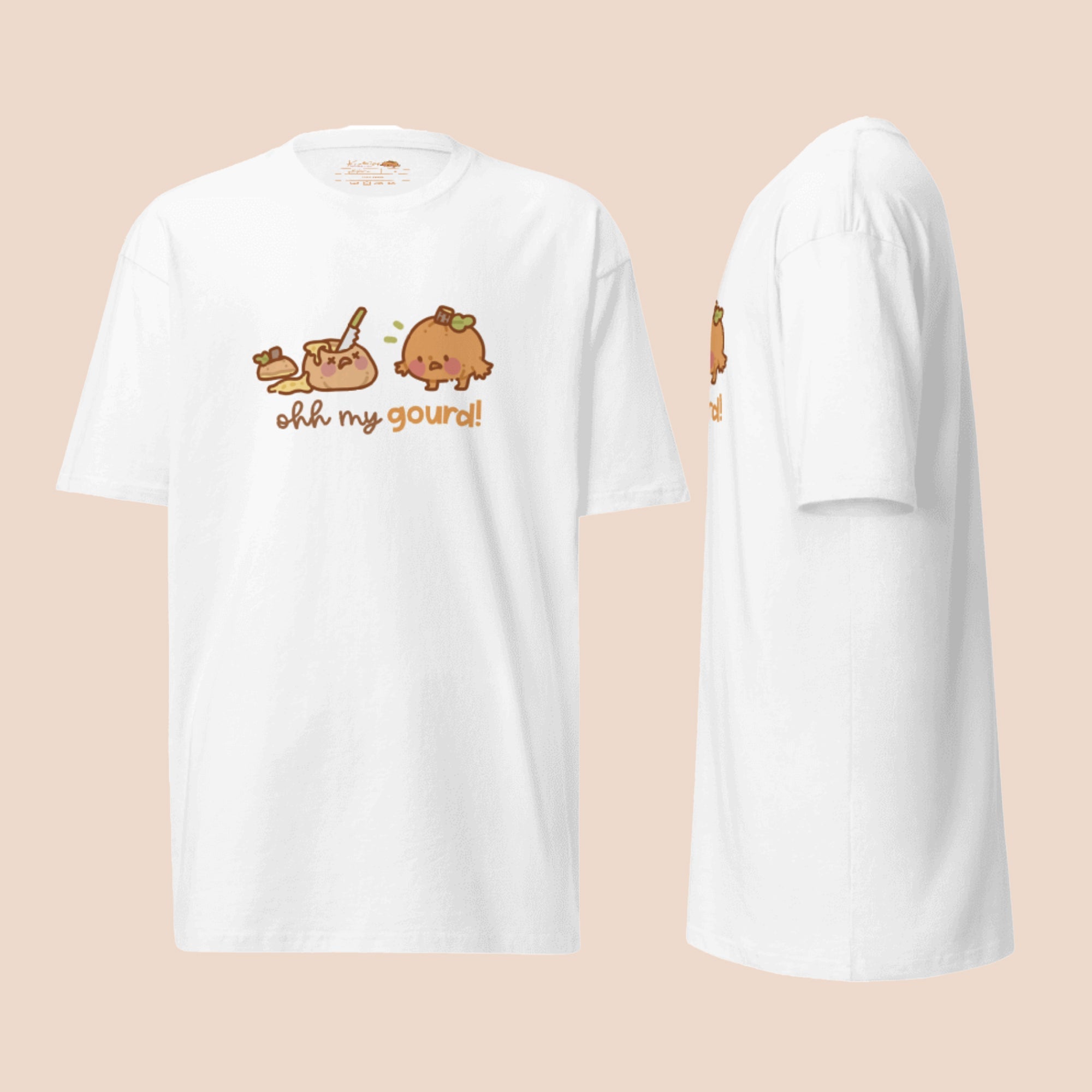 Oh My Gourd! Heavyweight Premium T-Shirt | Kawaii Pumpkin Tee | Cute Autumn Apparel Featuring Gourdo Katnipp character product