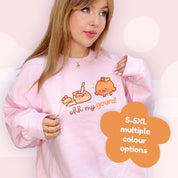 Oh My Gourd! Kawaii Pumpkin Sweater | Cozy Autumn Sweatshirt | Adorable Katnipp Fall Apparel Katnipp character product