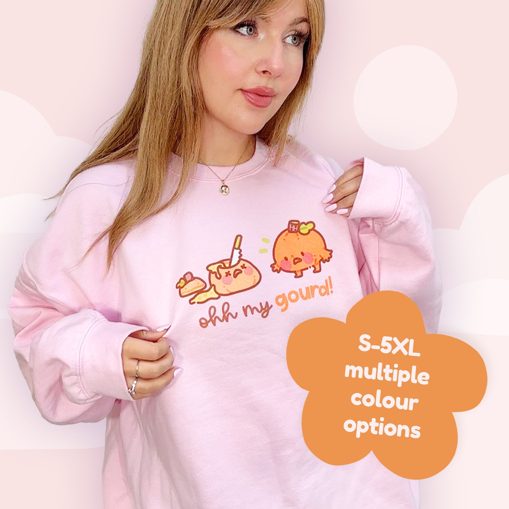Oh My Gourd! Kawaii Pumpkin Sweater | Cozy Autumn Sweatshirt | Adorable Katnipp Fall Apparel Katnipp character product