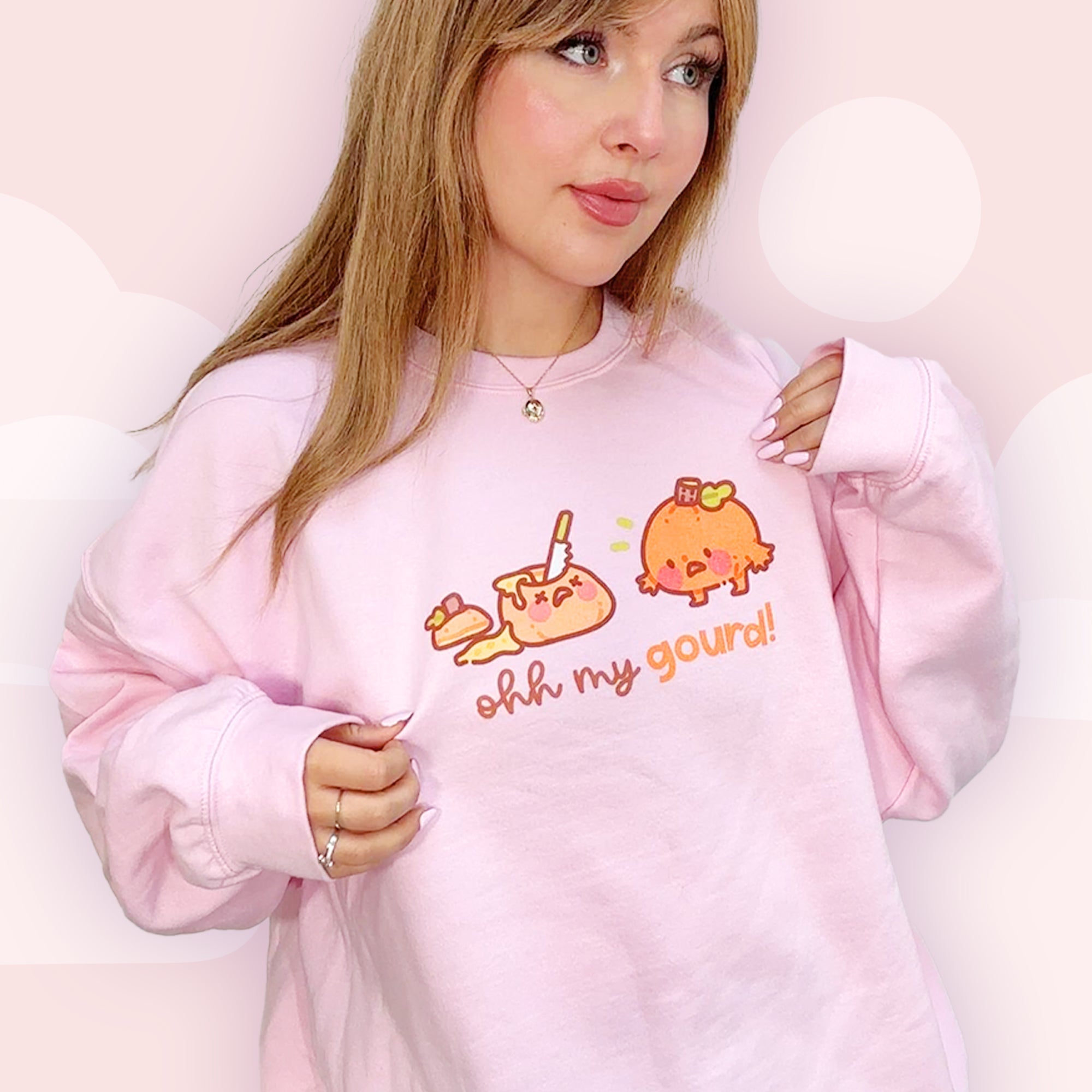 Oh My Gourd! Kawaii Pumpkin Sweater | Cozy Autumn Sweatshirt | Adorable Katnipp Fall Apparel Katnipp character product