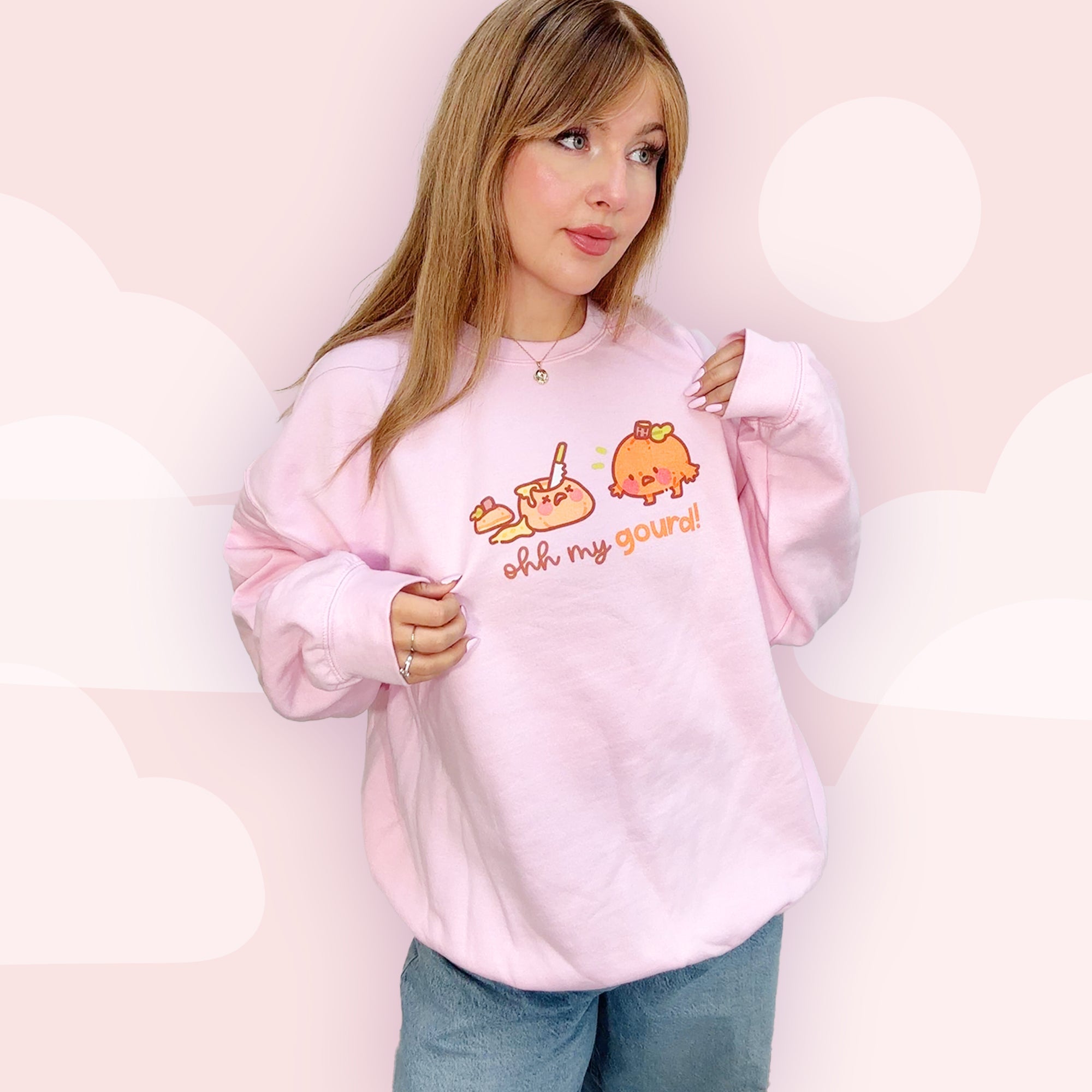 Oh My Gourd! Kawaii Pumpkin Sweater | Cozy Autumn Sweatshirt | Adorable Katnipp Fall Apparel Katnipp character product