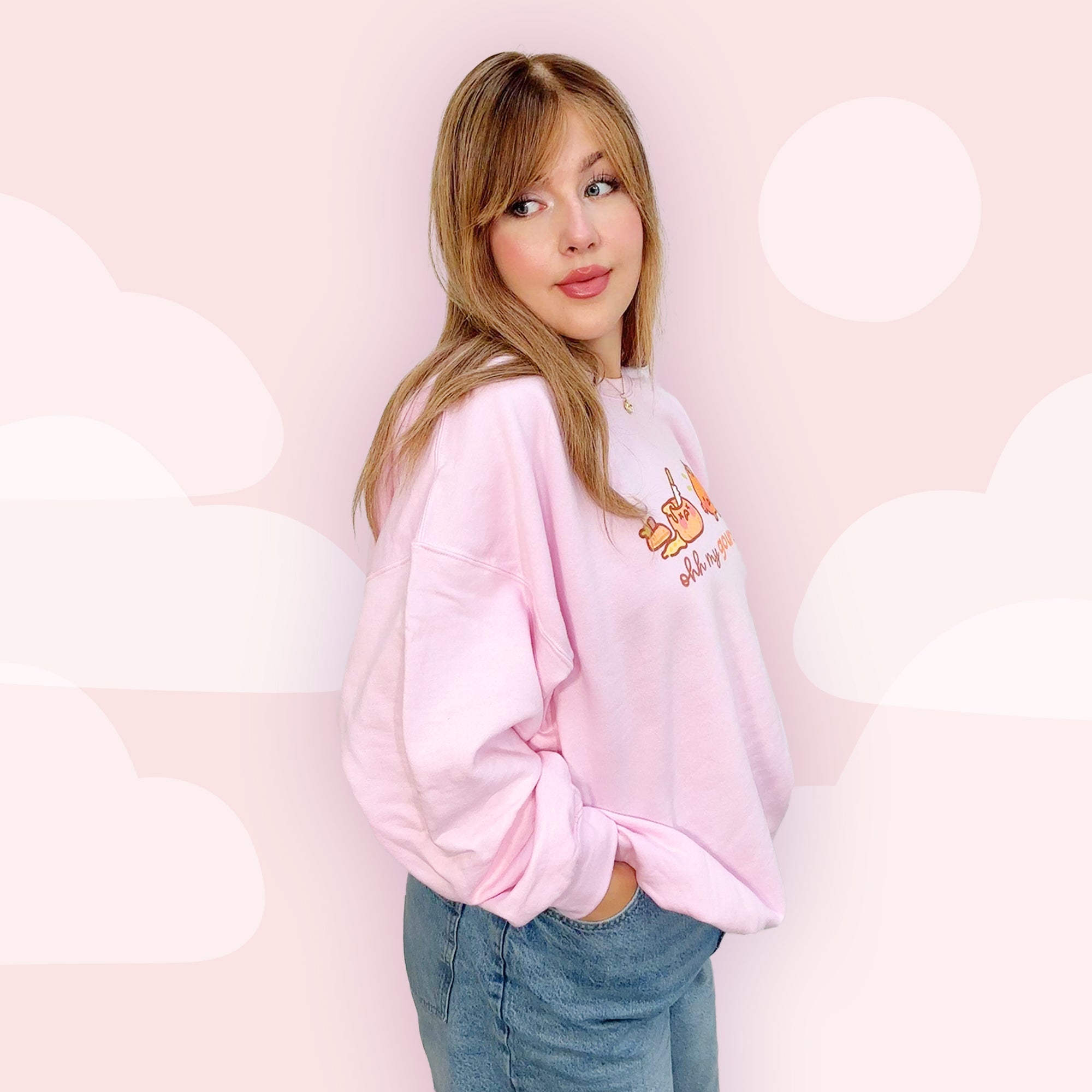 Oh My Gourd! Kawaii Pumpkin Sweater | Cozy Autumn Sweatshirt | Adorable Katnipp Fall Apparel Katnipp character product