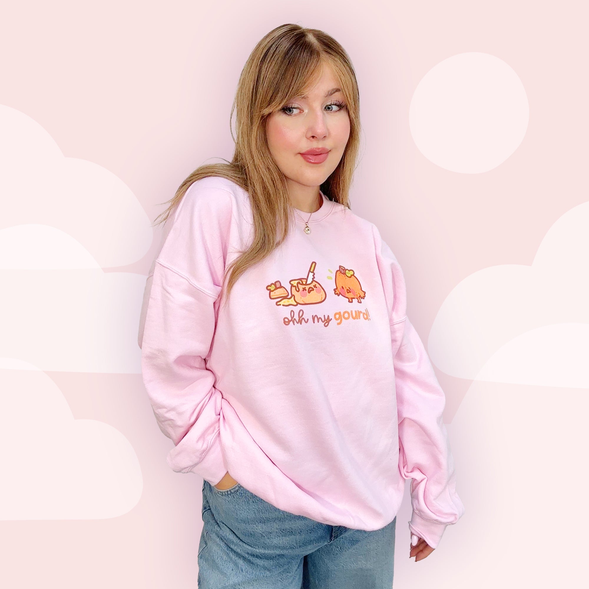 Oh My Gourd! Kawaii Pumpkin Sweater | Cozy Autumn Sweatshirt | Adorable Katnipp Fall Apparel Katnipp character product