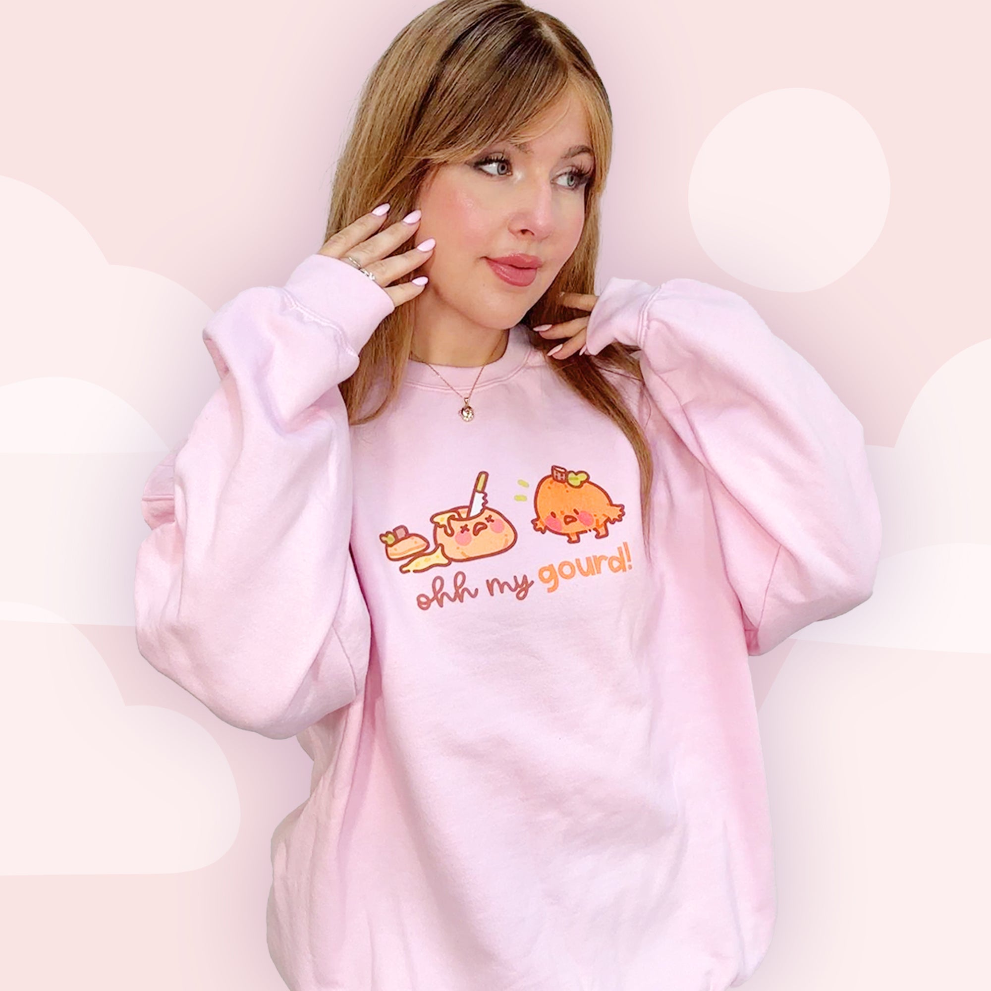 Oh My Gourd! Kawaii Pumpkin Sweater | Cozy Autumn Sweatshirt | Adorable Katnipp Fall Apparel Katnipp character product