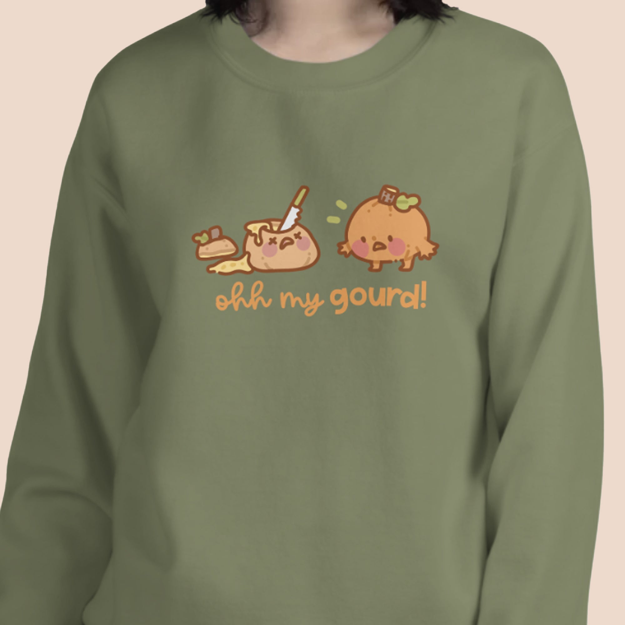 Oh My Gourd! Kawaii Pumpkin Sweater | Cozy Autumn Sweatshirt | Adorable Katnipp Fall Apparel Katnipp character product