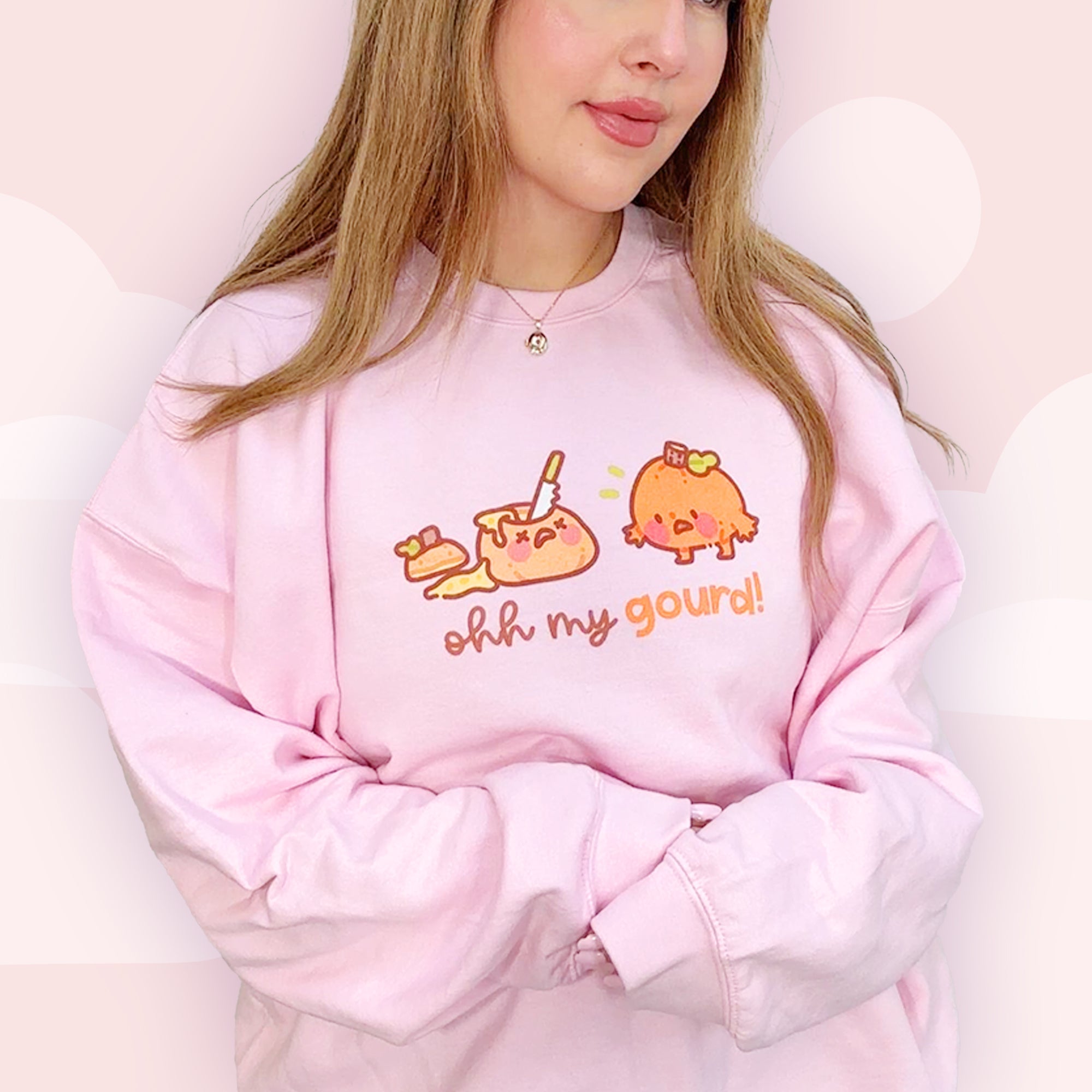 Oh My Gourd! Kawaii Pumpkin Sweater | Cozy Autumn Sweatshirt | Adorable Katnipp Fall Apparel Katnipp character product