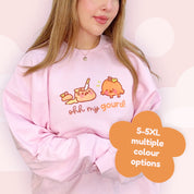 Oh My Gourd! Kawaii Pumpkin Sweater | Cozy Autumn Sweatshirt | Adorable Katnipp Fall Apparel Katnipp character product