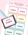 Original Kawaii Cassette SD Card Stickers - Katnipp Studios