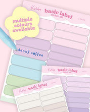 Pastel Label Sticker Set | Kawaii Planner Tabs & Organisation Stickers | Multiple Colours Katnipp character product
