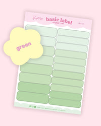Etiquetas básicas de organización en colores pastel - verde