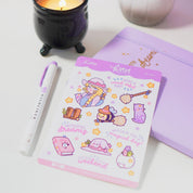 Pastel Witch A6 Sticker Sheet | Kawaii Witch Characters & Quotes | PW008 Katnipp character product