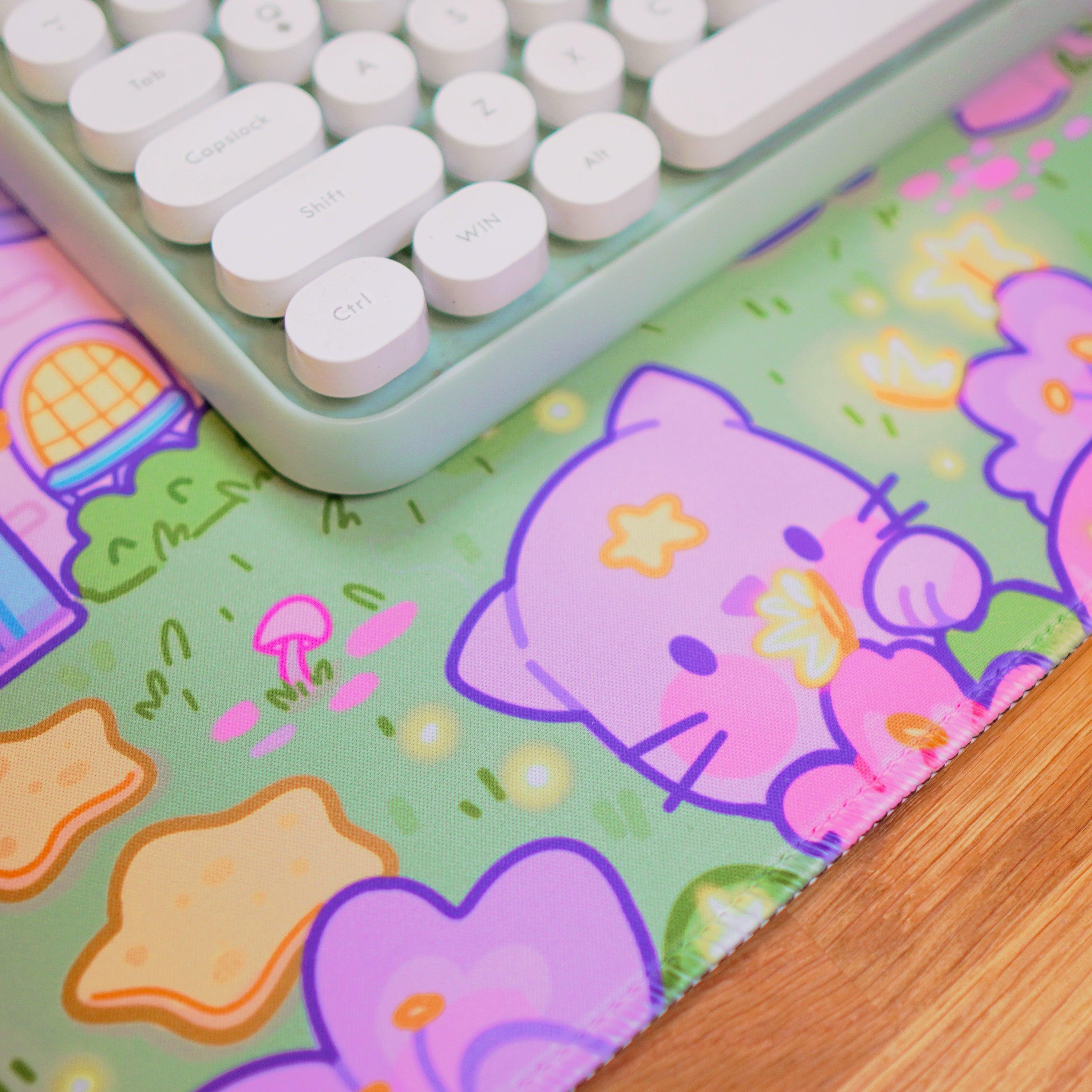 Pastel Witch & Bumblebutt Large Kawaii Gaming Mouse Pad - Katnipp Studios