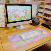 Pastel Witch & Bumblebutt Large Kawaii Gaming Mouse Pad - Katnipp Studios