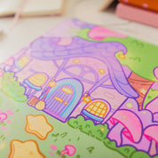 Pastel Witch & Bumblebutt Large Kawaii Gaming Mouse Pad - Katnipp Studios