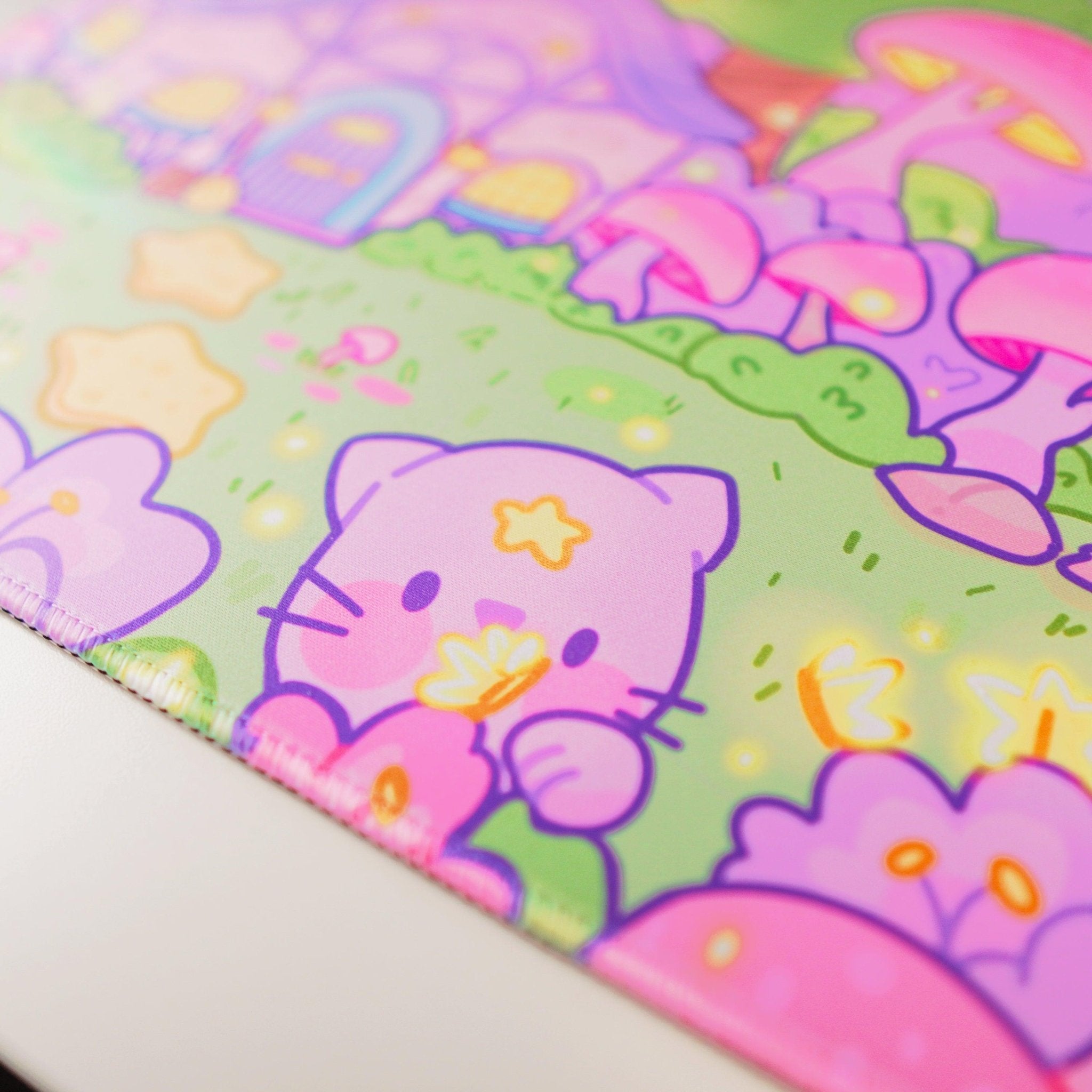 Pastel Witch Halloween Desk Mat | Bumblebutt | Kawaii Cottagecore Decor Katnipp character product