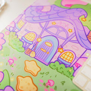 Pastel Witch Halloween Desk Mat | Bumblebutt | Kawaii Cottagecore Decor Katnipp character product