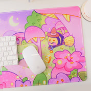 Pastel Witch Halloween Desk Mat | Bumblebutt | Kawaii Cottagecore Decor Katnipp character product