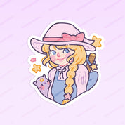Pastel Witch Vinyl Sticker | Kawaii Witchcore Girl Katnipp character product