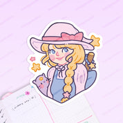 Pastel Witch Vinyl Sticker | Kawaii Witchcore Girl Katnipp character product
