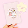 Personalised Baby Girl Shower Card with Stork & Bumblebutt | Kawaii Newborn Greeting | Custom Welcome Baby Card - Katnipp Studios