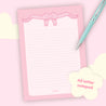 Pink Coquette Bow A5 Lined Notepad | Cute Pastel Kawaii Stationery for Organised Note-Taking - Katnipp Studios