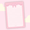 Pink Coquette Bow A5 Lined Notepad | Cute Pastel Kawaii Stationery for Organised Note-Taking - Katnipp Studios