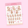 Pink Coquette Bow Christmas Sticker Sheet | Cinnamon the Chubby Reindeer Holiday Edition | CC001 - Katnipp Studios