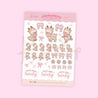 Pink Coquette Bow Cinnamon the Chubby Reindeer Sticker Sheet | Kawaii Winter Stickers | CC007 - Katnipp Studios