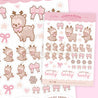 Pink Coquette Bow Cinnamon the Chubby Reindeer Sticker Sheet | Kawaii Winter Stickers | CC007 - Katnipp Studios