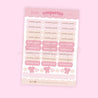 Pink Coquette Bow Weekly & Monthly Goals Sticker Sheet | Kawaii Pastel Planner Stickers | CC012 - Katnipp Studios