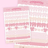 Pink Coquette Decorative Bow & Tab Stickers | Kawaii Blank Bows for Notes & Decor | CC011 - Katnipp Studios