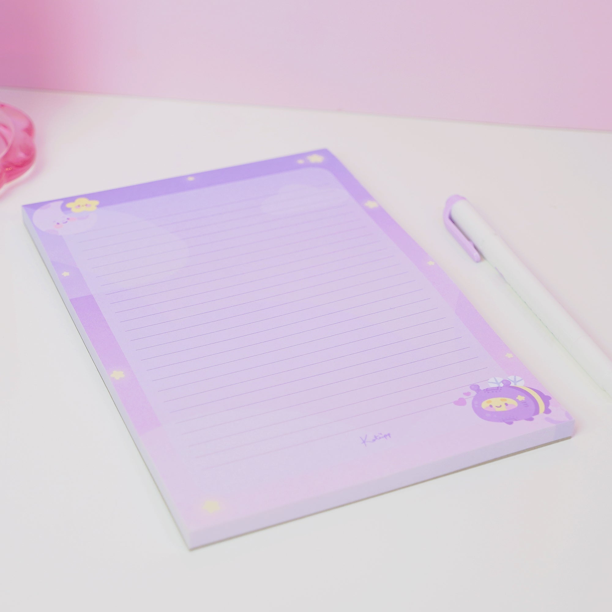 Pocket Planets A5 Celestial Lined Notepad | Pastel Cosmic Writing Pad Katnipp character product