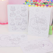 Pocket Planets A6 Colouring Postcard Bundle | Set of 4 Cute Kawaii Space Colour In Cards Katnipp character product
