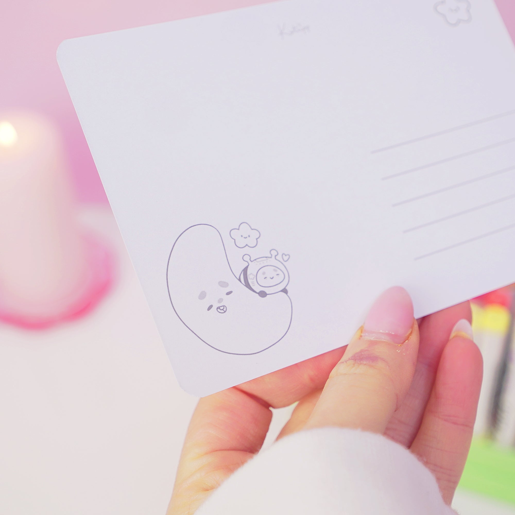 Pocket Planets A6 Colouring Postcard Bundle | Set of 4 Cute Kawaii Space Colour In Cards Katnipp character product