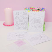 Pocket Planets A6 Colouring Postcard Bundle | Set of 4 Cute Kawaii Space Colour In Cards Katnipp character product