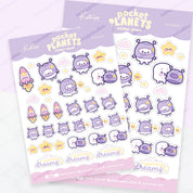 Pocket Planets: A6 Kawaii Sticker Sheet - Marshie & Friends Launching Dreams - POP002 - Katnipp Studios