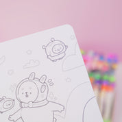 Pocket Planets Bonbun A6 Colouring Postcard | Cute Kawaii Space Colour In Card Katnipp character product