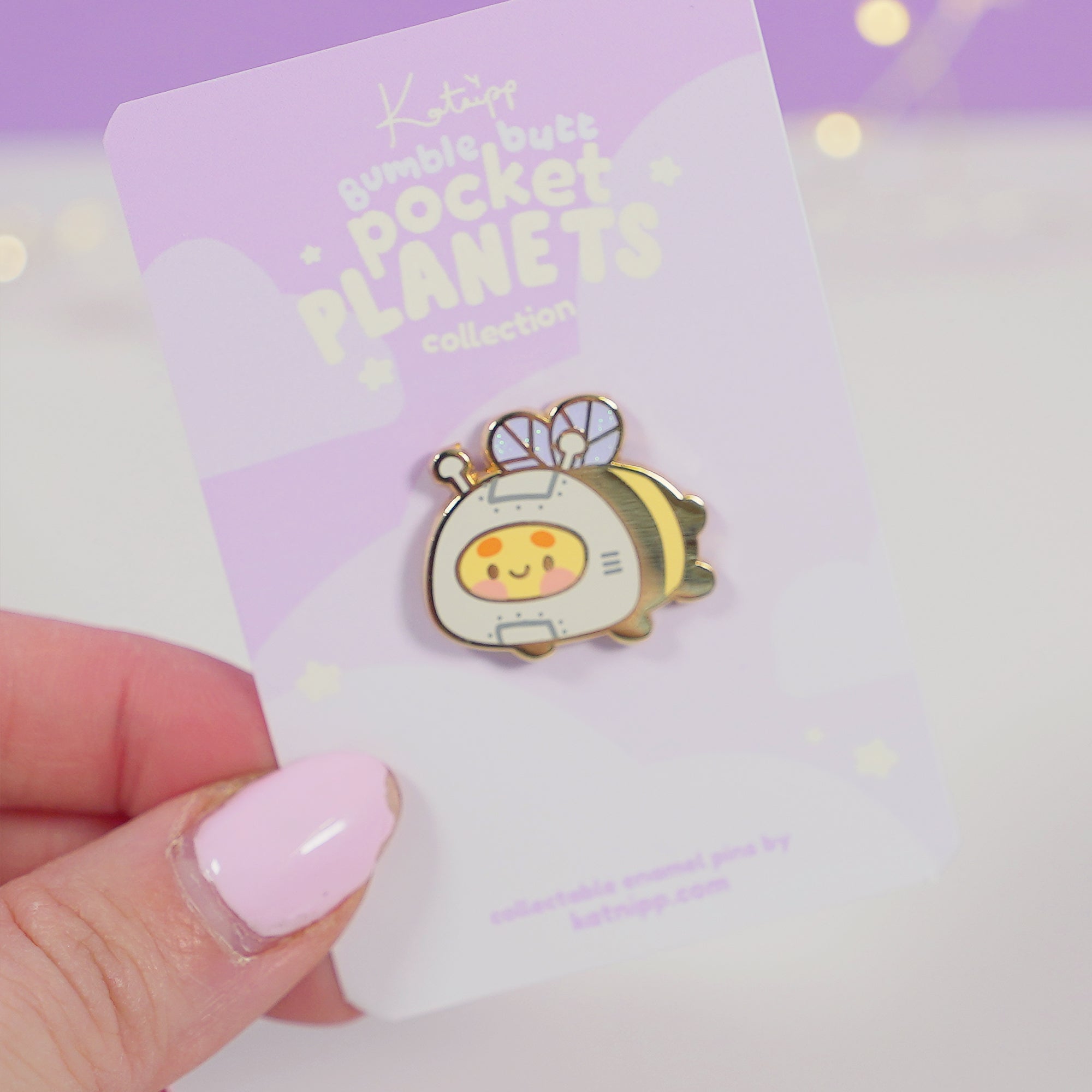 Pocket Planets: Bumblebutt The Space Explorer Kawaii Collectable Enamel Pin - Katnipp Studios